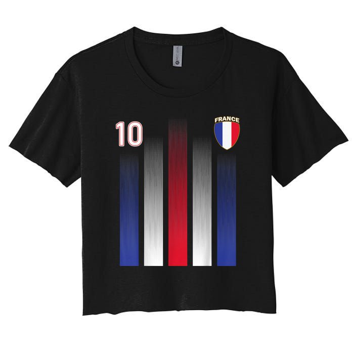 France Soccer Jersey France 10 Soccer Football Fan Women's Crop Top Tee