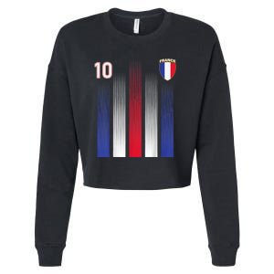 France Soccer Jersey France 10 Soccer Football Fan Cropped Pullover Crew