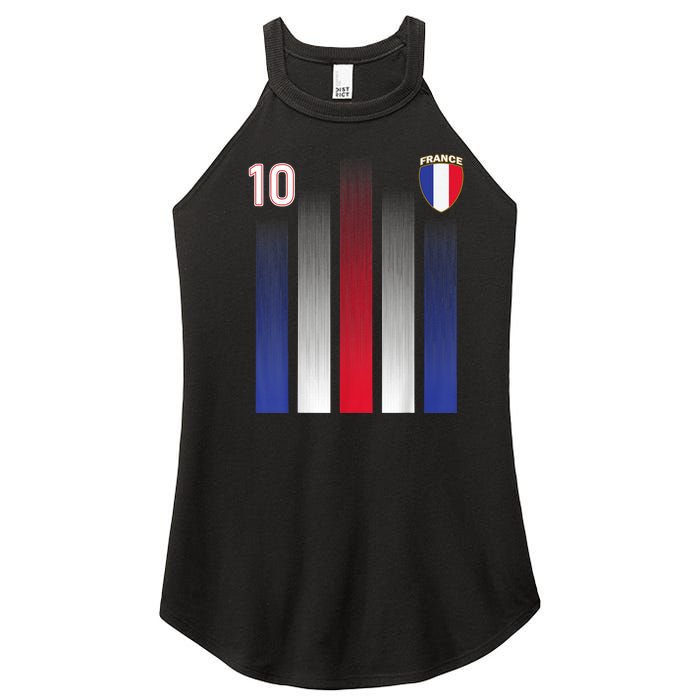 France Soccer Jersey France 10 Soccer Football Fan Women's Perfect Tri Rocker Tank