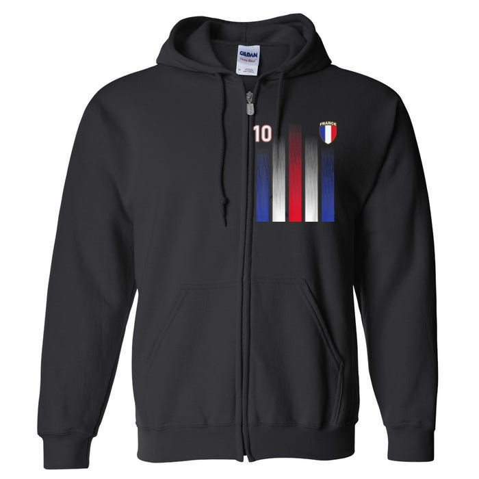 France Soccer Jersey France 10 Soccer Football Fan Full Zip Hoodie