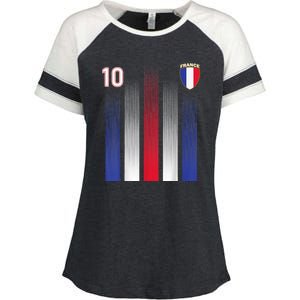 France Soccer Jersey France 10 Soccer Football Fan Enza Ladies Jersey Colorblock Tee