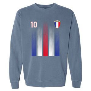 France Soccer Jersey France 10 Soccer Football Fan Garment-Dyed Sweatshirt