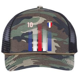 France Soccer Jersey France 10 Soccer Football Fan Retro Rope Trucker Hat Cap