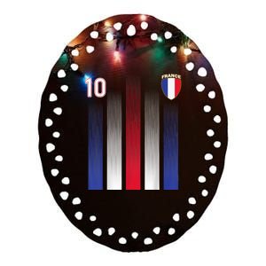 France Soccer Jersey France 10 Soccer Football Fan Ceramic Oval Ornament