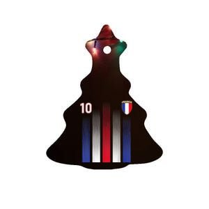 France Soccer Jersey France 10 Soccer Football Fan Ceramic Tree Ornament