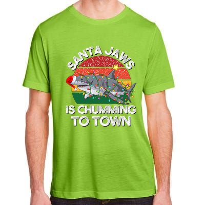 Funny Santa Jaws Shark Christmas Lights Sharkmas Xmas Retro Great Gift Adult ChromaSoft Performance T-Shirt