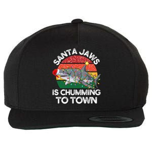 Funny Santa Jaws Shark Christmas Lights Sharkmas Xmas Retro Great Gift Wool Snapback Cap