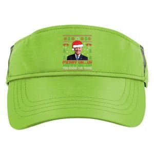 Funny Santa Joe Biden Merry Uh Uh Christmas Ugly Adult Drive Performance Visor