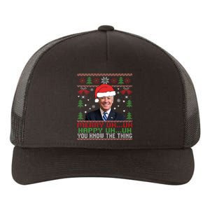 Funny Santa Joe Biden Merry Uh Uh Christmas Ugly Yupoong Adult 5-Panel Trucker Hat