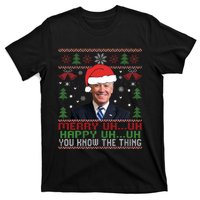 Funny Santa Joe Biden Merry Uh Uh Christmas Ugly T-Shirt