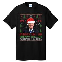 Funny Santa Joe Biden Merry Uh Uh Christmas Ugly Tall T-Shirt