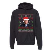 Funny Santa Joe Biden Merry Uh Uh Christmas Ugly Premium Hoodie