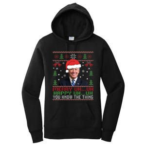 Funny Santa Joe Biden Merry Uh Uh Christmas Ugly Women's Pullover Hoodie