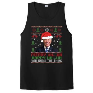 Funny Santa Joe Biden Merry Uh Uh Christmas Ugly PosiCharge Competitor Tank