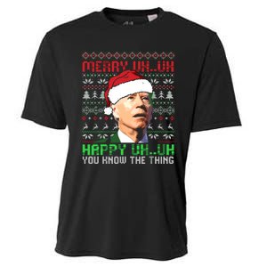 Funny Santa Joe Biden Merry Uh Uh Christmas Ugly Premium Cooling Performance Crew T-Shirt