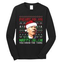 Funny Santa Joe Biden Merry Uh Uh Christmas Ugly Premium Long Sleeve Shirt