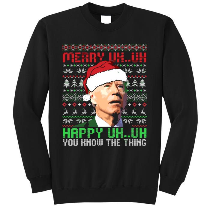 Funny Santa Joe Biden Merry Uh Uh Christmas Ugly Premium Sweatshirt