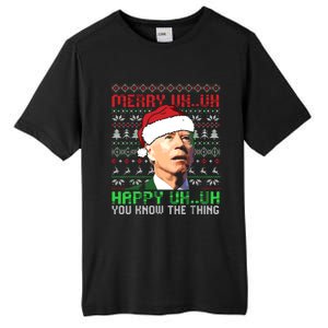 Funny Santa Joe Biden Merry Uh Uh Christmas Ugly Premium Tall Fusion ChromaSoft Performance T-Shirt