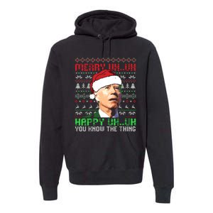 Funny Santa Joe Biden Merry Uh Uh Christmas Ugly Premium Premium Hoodie