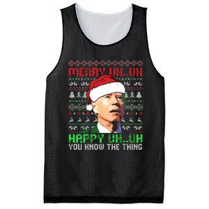 Funny Santa Joe Biden Merry Uh Uh Christmas Ugly Premium Mesh Reversible Basketball Jersey Tank