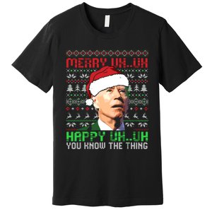 Funny Santa Joe Biden Merry Uh Uh Christmas Ugly Premium Premium T-Shirt