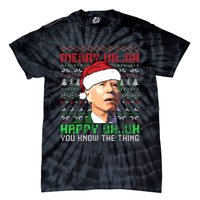 Funny Santa Joe Biden Merry Uh Uh Christmas Ugly Premium Tie-Dye T-Shirt