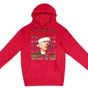 Funny Santa Joe Biden Merry Uh Uh Christmas Ugly Premium Premium Pullover Hoodie