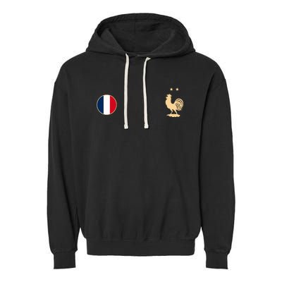 France Soccer Jersey Football Roosters Flag Garment-Dyed Fleece Hoodie