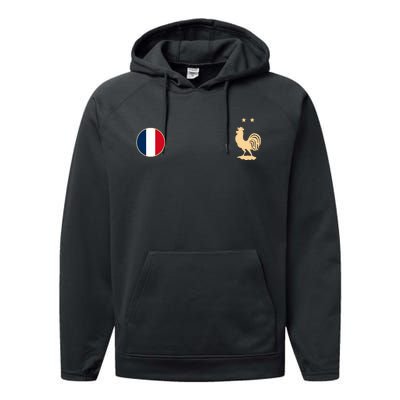 France Soccer Jersey Football Roosters Flag Performance Fleece Hoodie