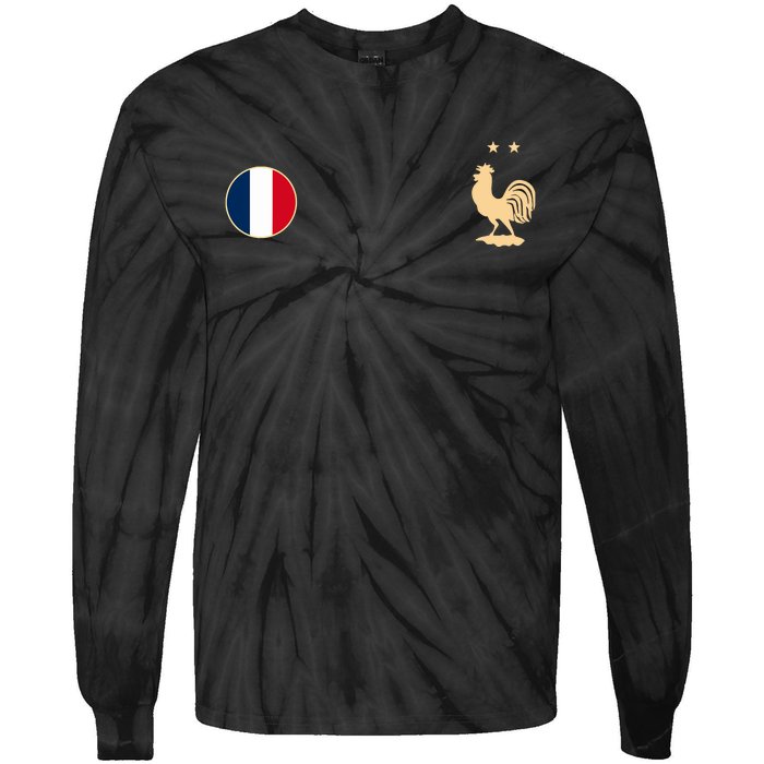 France Soccer Jersey Football Roosters Flag Tie-Dye Long Sleeve Shirt