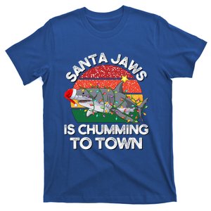 Funny Santa Jaws Shark Christmas Lights Sharkmas Xmas Retro Cute Gift T-Shirt