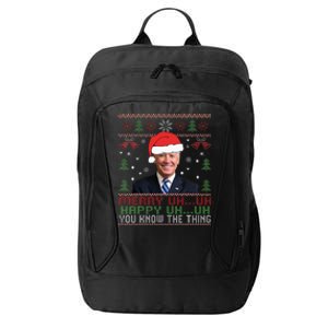 Funny Santa Joe Biden Merry Uh Uh Christmas Ugly City Backpack