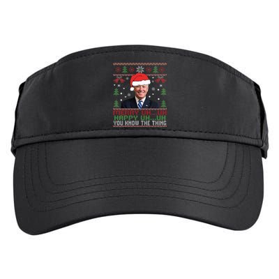 Funny Santa Joe Biden Merry Uh Uh Christmas Ugly Adult Drive Performance Visor