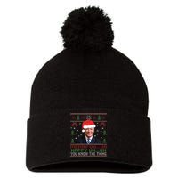 Funny Santa Joe Biden Merry Uh Uh Christmas Ugly Pom Pom 12in Knit Beanie