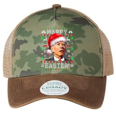 Funny Santa Joe Biden Happy Easter Ugly Christmas  Legacy Tie Dye Trucker Hat