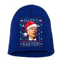 Funny Santa Joe Biden Happy Easter Ugly Christmas  Short Acrylic Beanie