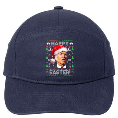 Funny Santa Joe Biden Happy Easter Ugly Christmas  7-Panel Snapback Hat