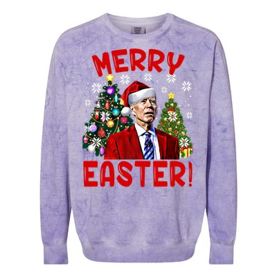 Funny Santa Joe Biden Happy Easter Ugly Christmas Confused Gift Colorblast Crewneck Sweatshirt