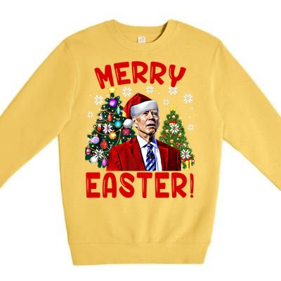 Funny Santa Joe Biden Happy Easter Ugly Christmas Confused Gift Premium Crewneck Sweatshirt