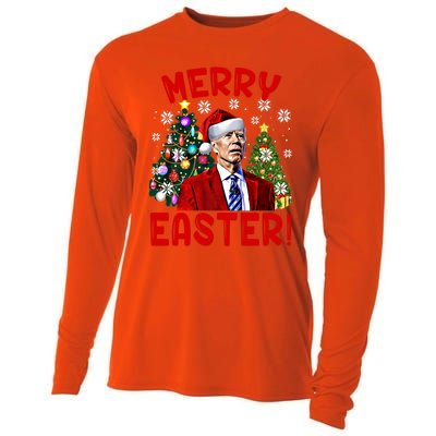 Funny Santa Joe Biden Happy Easter Ugly Christmas Confused Gift Cooling Performance Long Sleeve Crew