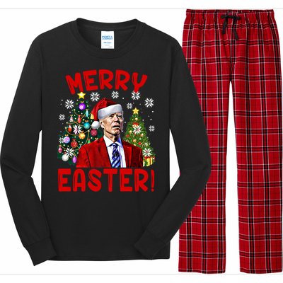 Funny Santa Joe Biden Happy Easter Ugly Christmas Confused Gift Long Sleeve Pajama Set