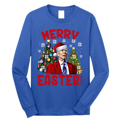 Funny Santa Joe Biden Happy Easter Ugly Christmas Confused Gift Long Sleeve Shirt