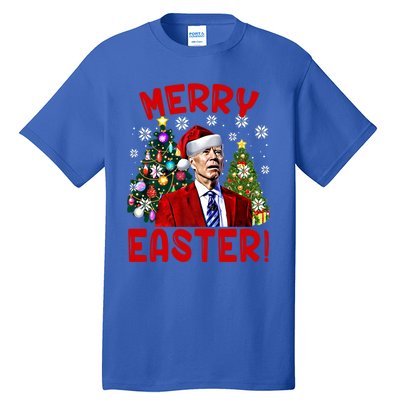 Funny Santa Joe Biden Happy Easter Ugly Christmas Confused Gift Tall T-Shirt