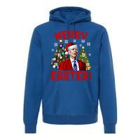 Funny Santa Joe Biden Happy Easter Ugly Christmas Confused Gift Premium Hoodie