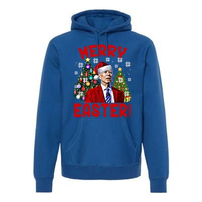 Funny Santa Joe Biden Happy Easter Ugly Christmas Confused Gift Premium Hoodie