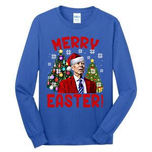 Funny Santa Joe Biden Happy Easter Ugly Christmas Confused Gift Tall Long Sleeve T-Shirt