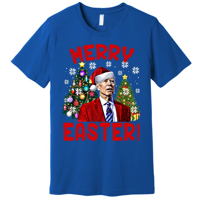 Funny Santa Joe Biden Happy Easter Ugly Christmas Confused Gift Premium T-Shirt