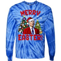 Funny Santa Joe Biden Happy Easter Ugly Christmas Confused Gift Tie-Dye Long Sleeve Shirt