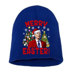 Funny Santa Joe Biden Happy Easter Ugly Christmas Confused Gift Short Acrylic Beanie