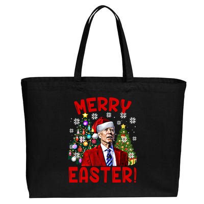 Funny Santa Joe Biden Happy Easter Ugly Christmas Confused Gift Cotton Canvas Jumbo Tote